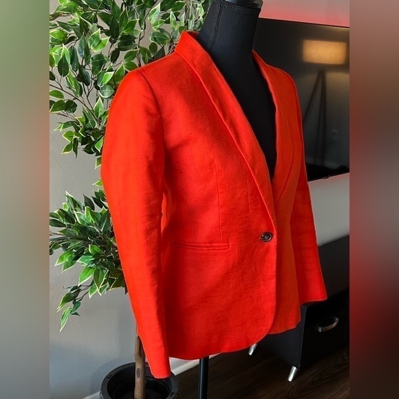J Crew Parke Linen Blazer - Brilliant Sunset - Picture 3 of 10